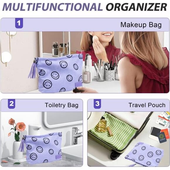 Women Makeup Bag Small Cosmetic Pouch - Picture 4 of 5